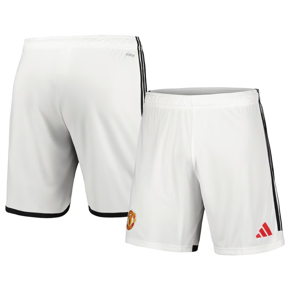 Adidas Manchester United 2023-24‎ Home Shorts White Mens Soccer Football 5214225